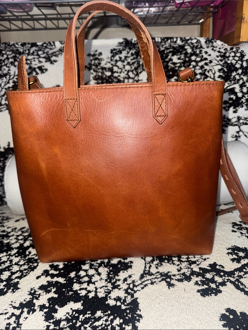 Madewell Brand Classic Leather Tote Bag - Brown